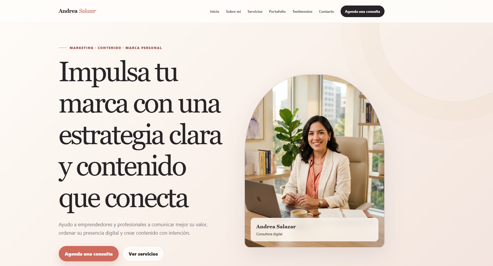 Vista previa del portafolio profesional de Andrea Salazar