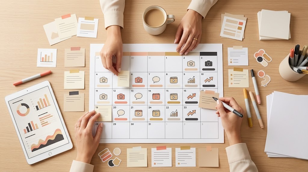 Proyecto demostrativo de calendario de contenido comercial