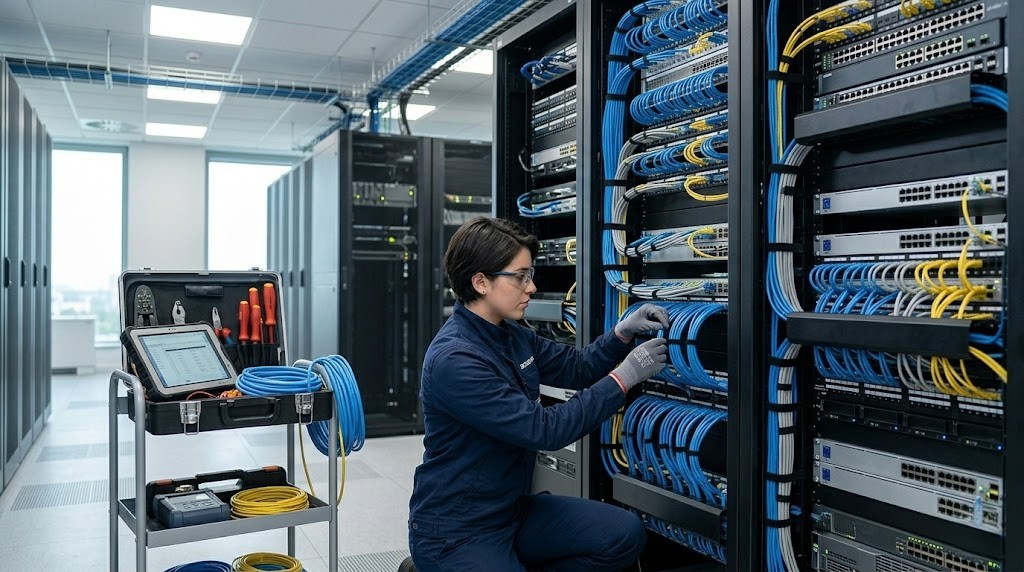 Cableado estructurado organizado para sistemas técnicos