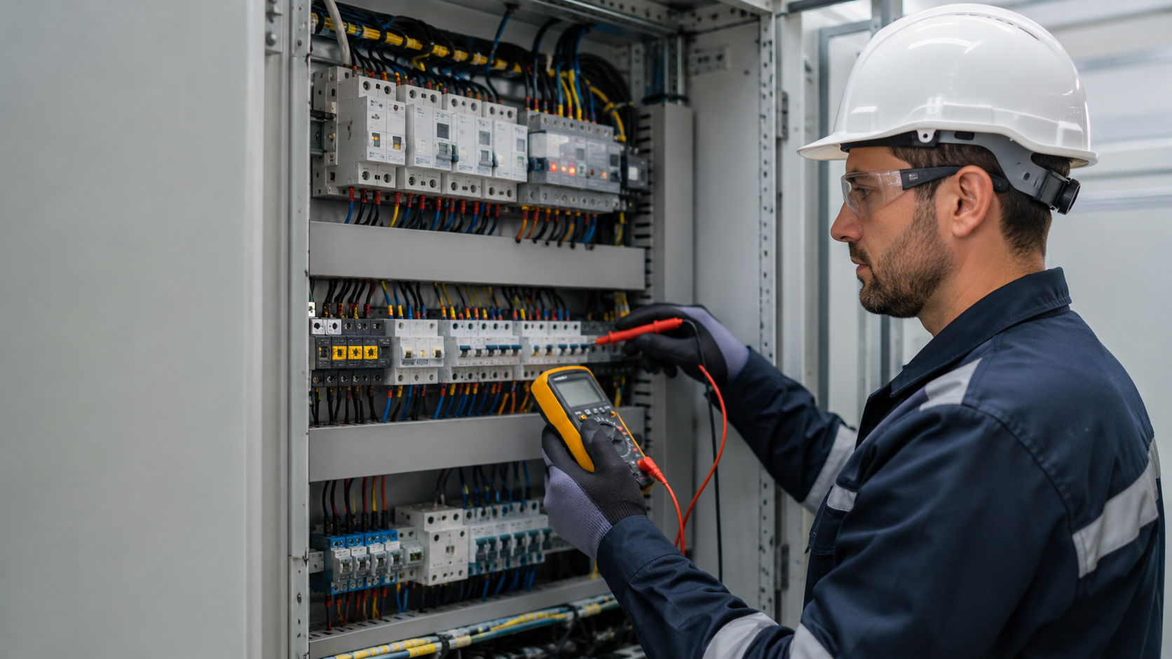Tablero eléctrico organizado para una instalación comercial